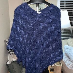 Cozy Blue Poncho